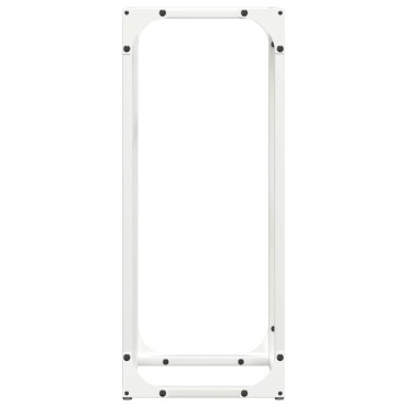 vidaXL Ράφι για καυσόξυλα Λευκό 25x25x60 cm Ατσάλι ψυχρής έλασης