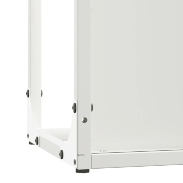vidaXL Ράφι για καυσόξυλα Λευκό 25x25x60 cm Ατσάλι ψυχρής έλασης