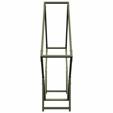 vidaXL Ράφι για καυσόξυλα Ελαιοπράσινο 100x25x100 cm