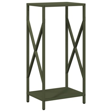 vidaXL Ράφι για καυσόξυλα Ελαιοπράσινο 34x25x70cm Ατσάλι ψυχρής έλασης