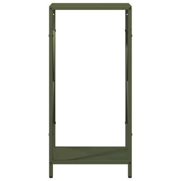 vidaXL Ράφι για καυσόξυλα Ελαιοπράσινο 34x25x70cm Ατσάλι ψυχρής έλασης