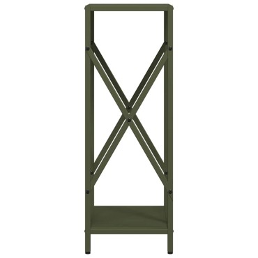 vidaXL Ράφι για καυσόξυλα Ελαιοπράσινο 34x25x70cm Ατσάλι ψυχρής έλασης
