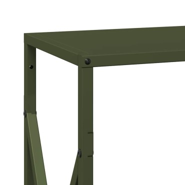 vidaXL Ράφι για καυσόξυλα Ελαιοπράσινο 34x25x70cm Ατσάλι ψυχρής έλασης