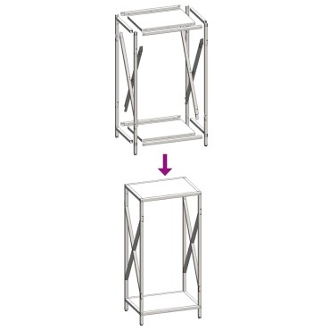 vidaXL Ράφι για καυσόξυλα Λευκό 34x25x70 cm Ατσάλι ψυχρής έλασης