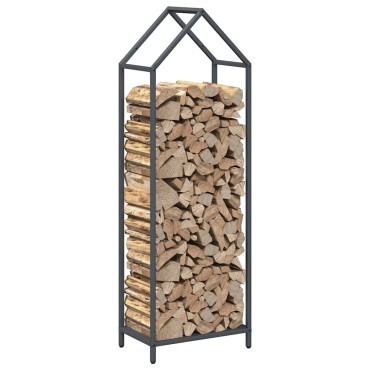 vidaXL Ράφι για καυσόξυλα Ανθρακί 40x25x120 cm Ατσάλι ψυχρής έλασης