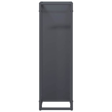 vidaXL Ράφι για καυσόξυλα Ανθρακί 25x25x80 cm Ατσάλι ψυχρής έλασης