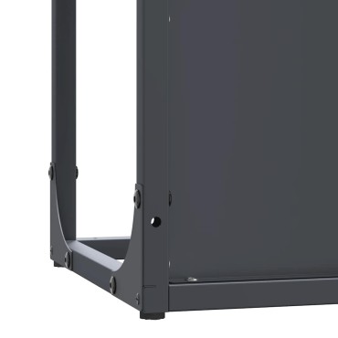vidaXL Ράφι για καυσόξυλα Ανθρακί 25x25x80 cm Ατσάλι ψυχρής έλασης