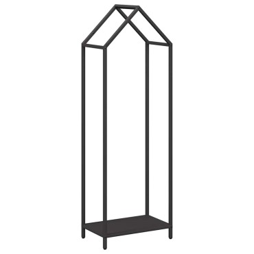 vidaXL Ράφι για καυσόξυλα Μαύρο 40x25x120 cm Ατσάλι ψυχρής έλασης