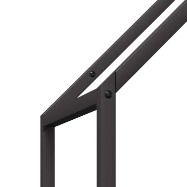 vidaXL Ράφι για καυσόξυλα Μαύρο 40x25x120 cm Ατσάλι ψυχρής έλασης