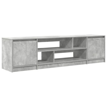vidaXL Έπιπλο Τηλεόρασης Γκρι Σκυροδέματος 188,5x41x50cm Επεξ. Ξύλο