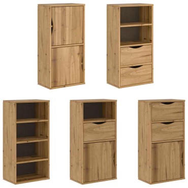 vidaXL Πλαϊνά ντουλάπια 5 τεμ. ODDA 40x24x79cm από Μασίφ Ξύλο Πεύκου