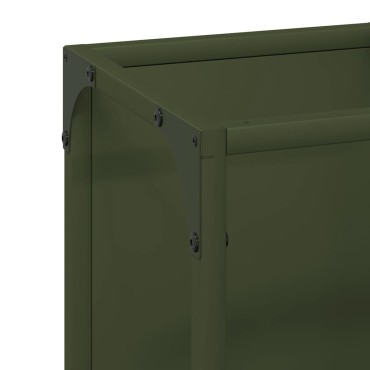 vidaXL Ράφι για καυσόξυλα Ελαιοπράσινο 25x25x80cm Ατσάλι ψυχρής έλασης