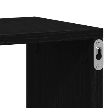 vidaXL Ράφια κύβων τοίχου 4 τεμ. Μαύρη βελανιδιά 100x15x30cm