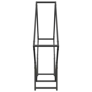 vidaXL Ράφι για καυσόξυλα Μαύρο 100x25x100 cm Ατσάλι ψυχρής έλασης