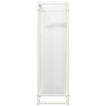 vidaXL Ράφι για καυσόξυλα Λευκό 25x25x80 cm Ατσάλι ψυχρής έλασης