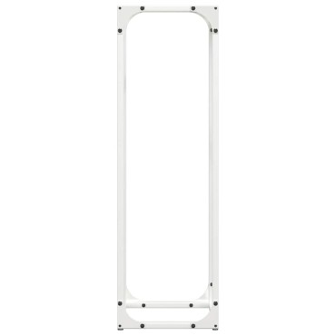 vidaXL Ράφι για καυσόξυλα Λευκό 25x25x80 cm Ατσάλι ψυχρής έλασης