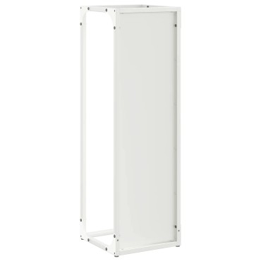 vidaXL Ράφι για καυσόξυλα Λευκό 25x25x80 cm Ατσάλι ψυχρής έλασης
