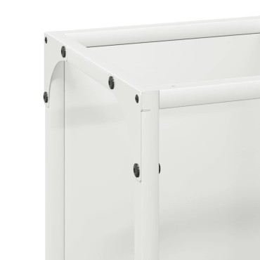 vidaXL Ράφι για καυσόξυλα Λευκό 25x25x80 cm Ατσάλι ψυχρής έλασης