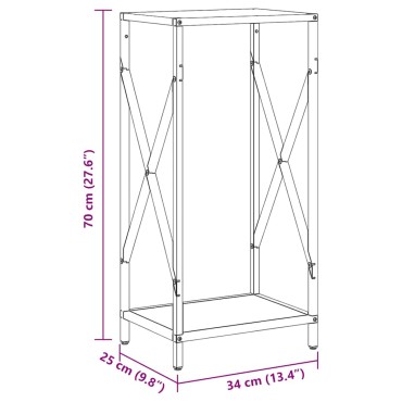 vidaXL Ράφι για καυσόξυλα Ανθρακί 34x25x70 cm Ατσάλι ψυχρής έλασης