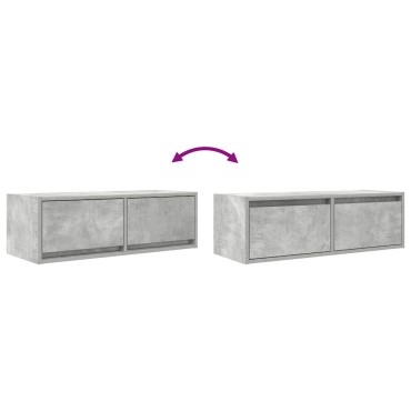 vidaXL Έπιπλο Τηλεόρασης Γκρι Σκυροδέματος 80x31x25,5cm Επεξεργ. Ξύλο