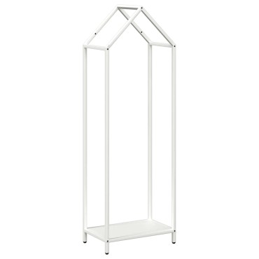 vidaXL Ράφι για καυσόξυλα Λευκό 40x25x120 cm Ατσάλι ψυχρής έλασης