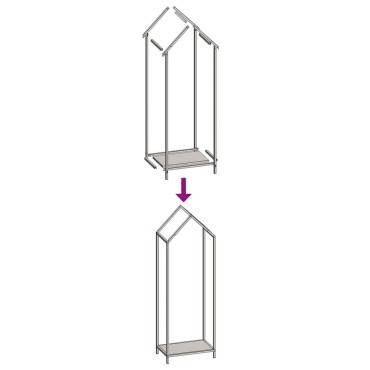 vidaXL Ράφι για καυσόξυλα Λευκό 40x25x120 cm Ατσάλι ψυχρής έλασης