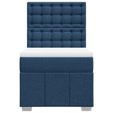 vidaXL Κρεβάτι Boxspring με Στρώμα Μπλε 80x200 εκ. Υφασμάτινο