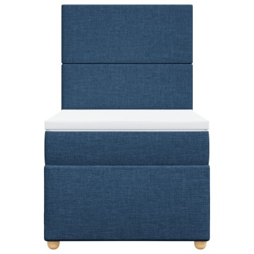 vidaXL Κρεβάτι Boxspring με Στρώμα Μπλε 80x200 εκ. Υφασμάτινο