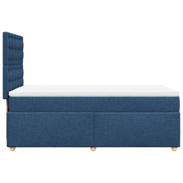 vidaXL Κρεβάτι Boxspring με Στρώμα Μπλε 80x200 εκ. Υφασμάτινο