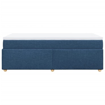 vidaXL Κρεβάτι Boxspring με Στρώμα Μπλε 80x200 εκ. Υφασμάτινο