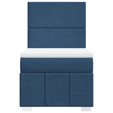 vidaXL Κρεβάτι Boxspring με Στρώμα Μπλε 80x200 εκ. Υφασμάτινο