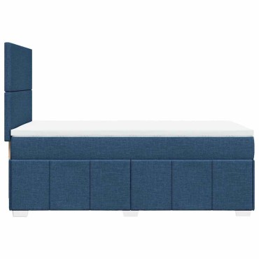 vidaXL Κρεβάτι Boxspring με Στρώμα Μπλε 80x200 εκ. Υφασμάτινο