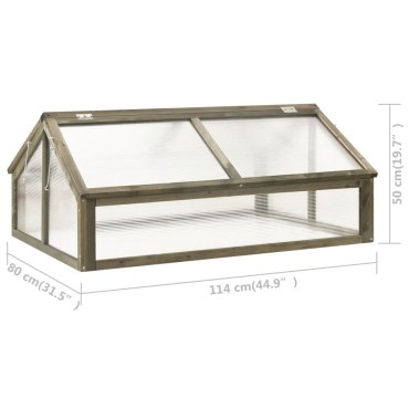 vidaXL Θερμοκήπιο Γκρι 114 x 80 x 50 εκ. από Ξύλο Ελάτης