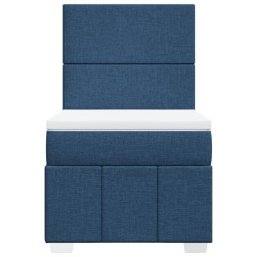 vidaXL Κρεβάτι Boxspring με Στρώμα Μπλε 80x200 εκ. Υφασμάτινο