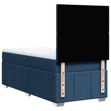 vidaXL Κρεβάτι Boxspring με Στρώμα Μπλε 80x200 εκ. Υφασμάτινο