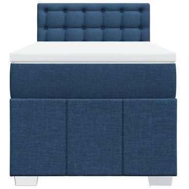 vidaXL Κρεβάτι Boxspring με Στρώμα Μπλε 80x200 εκ. Υφασμάτινο