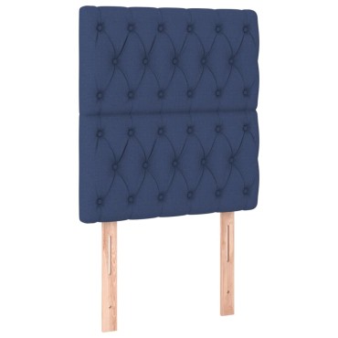 vidaXL Κρεβάτι Boxspring με Στρώμα Μπλε 80x200 εκ. Υφασμάτινο