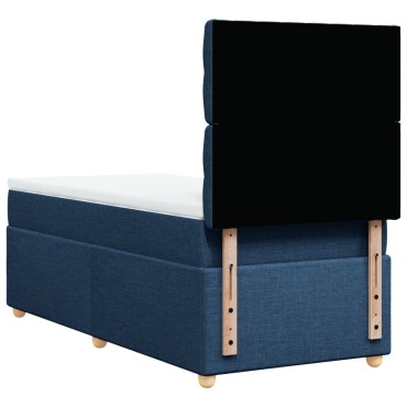 vidaXL Κρεβάτι Boxspring με Στρώμα Μπλε 80x200 εκ. Υφασμάτινο