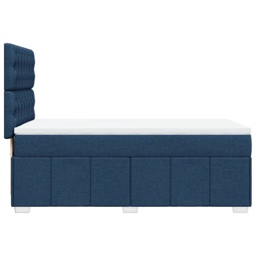 vidaXL Κρεβάτι Boxspring με Στρώμα Μπλε 80x200 εκ. Υφασμάτινο