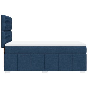 vidaXL Κρεβάτι Boxspring με Στρώμα Μπλε 80x200 εκ. Υφασμάτινο