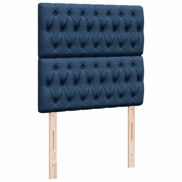 vidaXL Κρεβάτι Boxspring με Στρώμα Μπλε 80x200 εκ. Υφασμάτινο