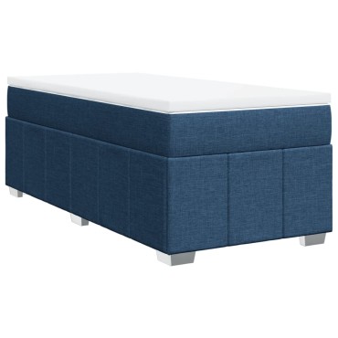 vidaXL Κρεβάτι Boxspring με Στρώμα Μπλε 80x200 εκ. Υφασμάτινο