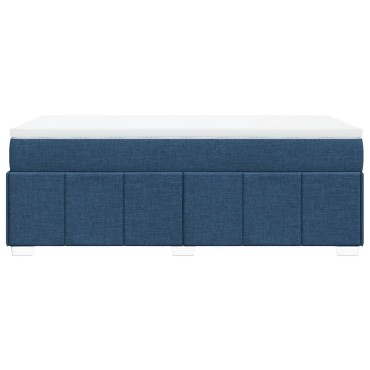 vidaXL Κρεβάτι Boxspring με Στρώμα Μπλε 80x200 εκ. Υφασμάτινο