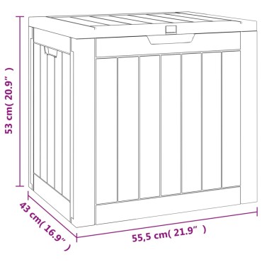 vidaXL Μπαούλο Αποθήκευσης Κήπου Γκρι 55,5x43x53cm Πολυπροπυλένιο 1 τεμ.