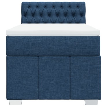 vidaXL Κρεβάτι Boxspring με Στρώμα Μπλε 80x200 εκ. Υφασμάτινο