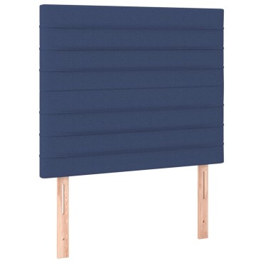 vidaXL Κρεβάτι Boxspring με Στρώμα & LED Μπλε 80x200 εκ. Υφασμάτινο