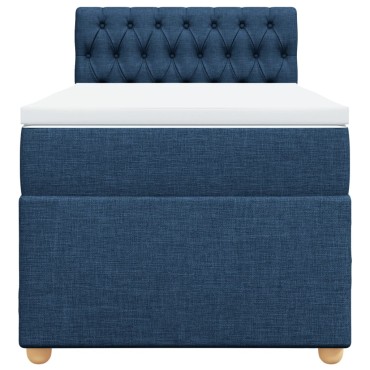 vidaXL Κρεβάτι Boxspring με Στρώμα Μπλε 80x200 εκ. Υφασμάτινο