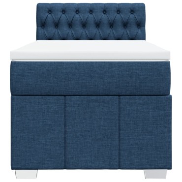 vidaXL Κρεβάτι Boxspring με Στρώμα Μπλε 80x200 εκ. Υφασμάτινο