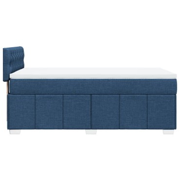 vidaXL Κρεβάτι Boxspring με Στρώμα Μπλε 80x200 εκ. Υφασμάτινο