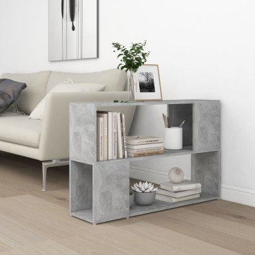 vidaXL Βιβλιοθήκη Γκρι Σκυροδέματος 100x24x63cm Επεξεργασμ. Ξύλο 1 τεμ.